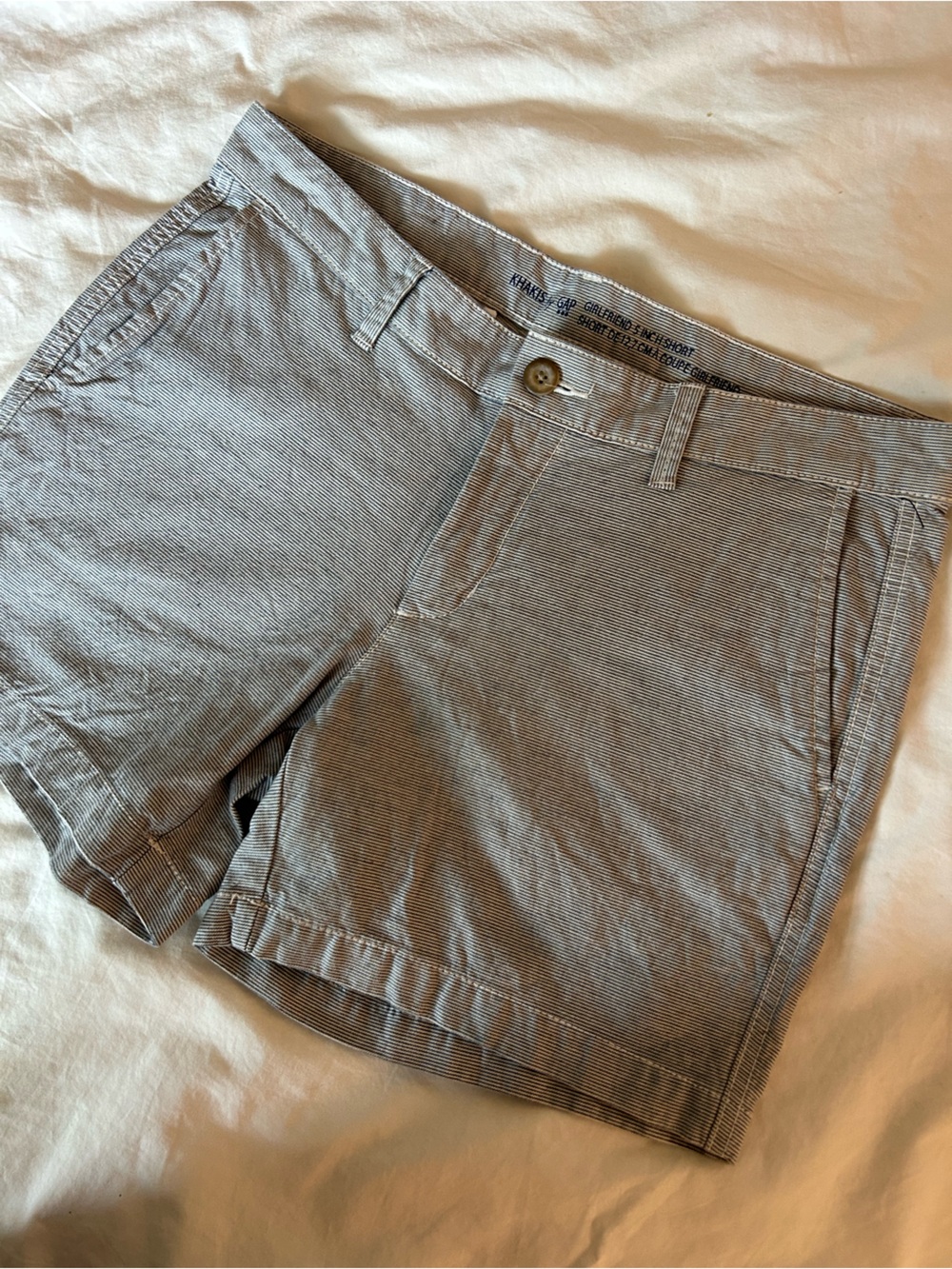 Gap Navy White Pinstripe Chino Shorts Size 10 Like New